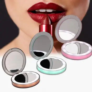 

Portable Folding Compact Pocket Mirror Intelligent Sensor LED Light Makeup Mirror LED Makeup Mirror for Makeup