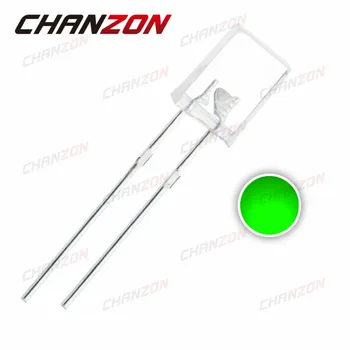 

100pcs Rectangle 2X5X7mm LED Diode Green 20mA Water Clear Ultra Bright Square LED Light Emitting Diode Lamp Transparent 257 Bulb