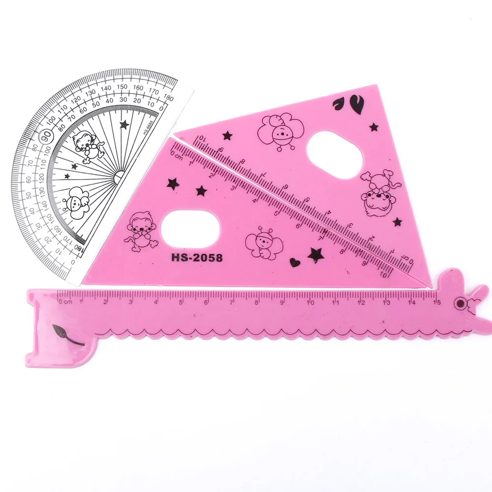 

Elegant 1 Set New Cute Cartoon Giraffe Animal Students' kawaii Ruler Meter Ruler TriangleRuler school office supply stationery