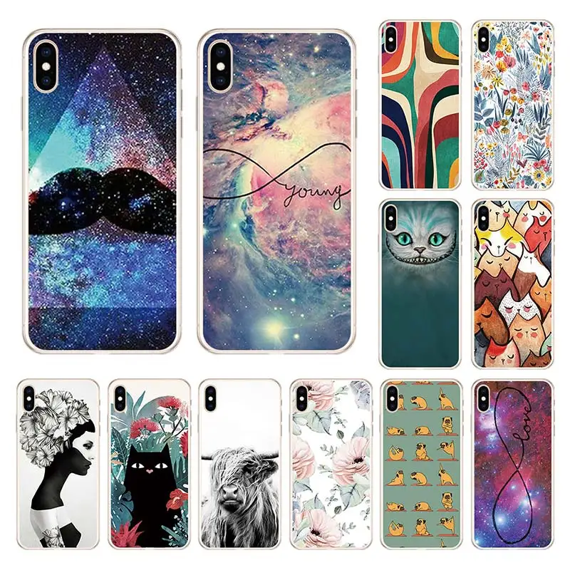 

FORLAS Elegant Patterned case for iphone xs max soft TPU COVER Silicone for iphone8 x xs xr Back Capa