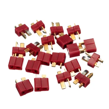 

20Pcs T Plug Deans Connectors Set For RC LiPo Battery Helicopter Male/Female Terminals Connectors Kit