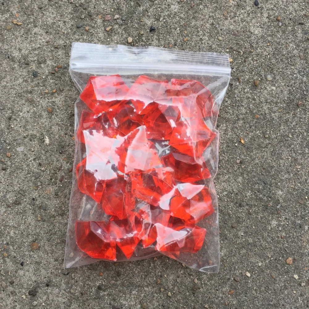 

Wholesale 6 Packs About 1100 Pieces Acrylic Ice Acrylic Crystals Red Multicolor Wedding Table Decorations Vase Fill Scatter