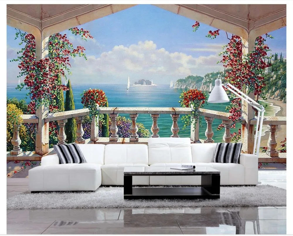Фото обои 3d настенные фрески обои на заказ простой красивый Приморский Пейзаж ТВ фоне обоев гостиная украшения
