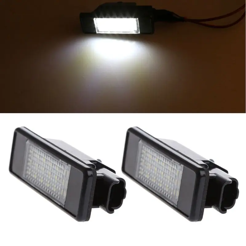 

2pcs 18 LED License Plate Light Lamp For Peugeot 207 307 308 Citroen Berlingo 2004-2009 C3 C4 C5 C6 5D