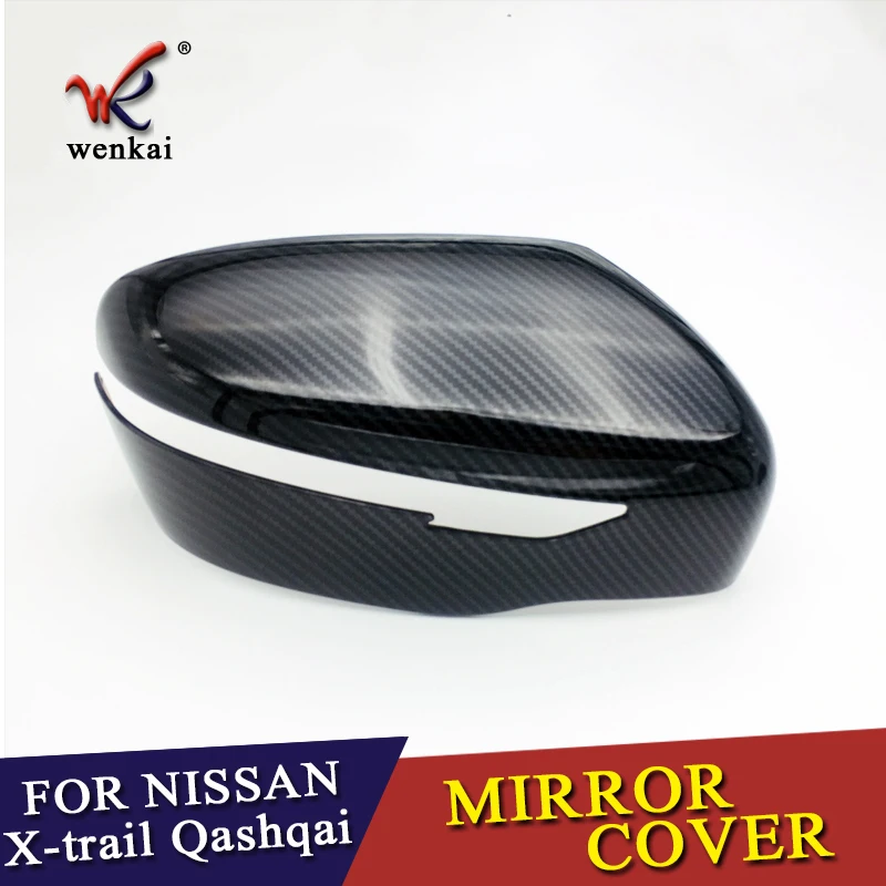 2X Carbon Fiber Look Door Side Mirror Cover Trim For Nissan Pathfinder Rogue
