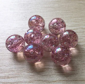 

20MM/16MM/12MM (Choose the size) Built-in glitter hot pink color clear AB Chunky beads for Necklace Jewelry