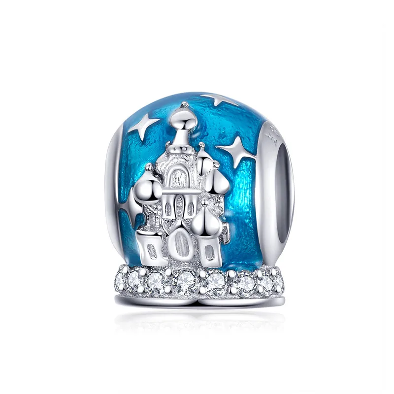 Fit Pandora браслет серебро 925 CZ Богемия Луна Звезда украшения с перьями S925 синий Универсальный Солнечный бисер для изготовления ювелирных изделий - Окраска металла: as1225-3