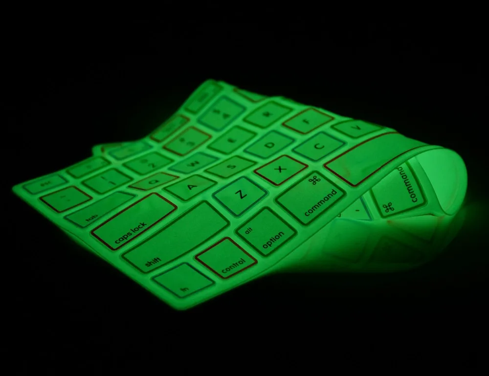 XSKN Glow In Dark Silicone keyboard Cover Protective Skin Film for