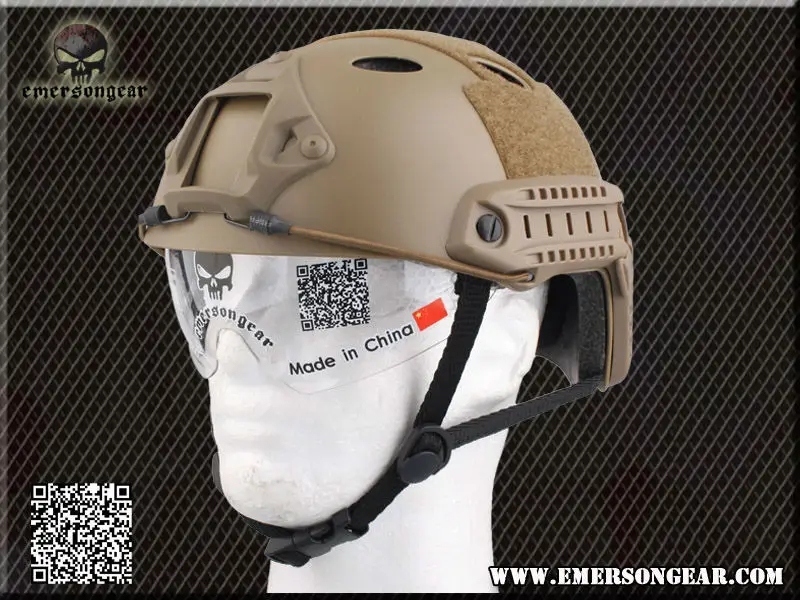 ТОП++ Эмерсон БЫСТРО Шлем с Защитным Goggle Airsoft Охота Тактический Шлем Военные Каски PJ Тип FG Черный DE EM8819