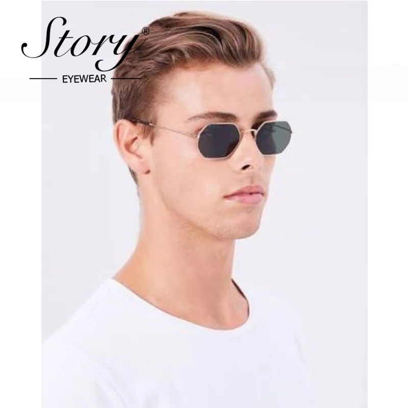 

STORY Newest Sunglasses Women Mens Famous Brand Designer Small Hexagon Frame Sun Glasses Female Male Sexy lunette soleil homme