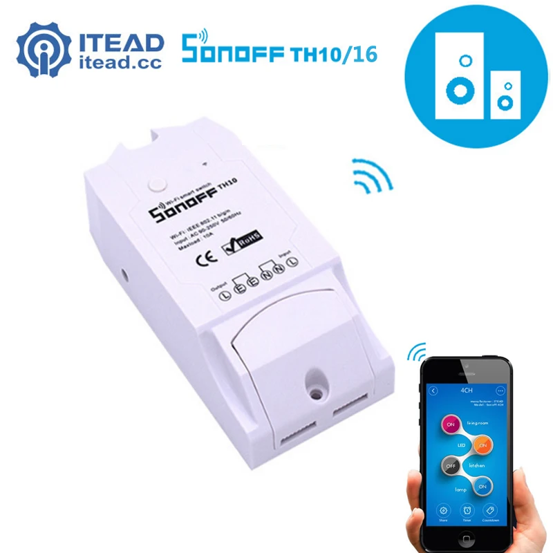 

Itead Sonoff TH - TH10/TH16 WiFi Smart Switch Remote Controller Smartphone Temperature And Humidity Sensor for Smart Home