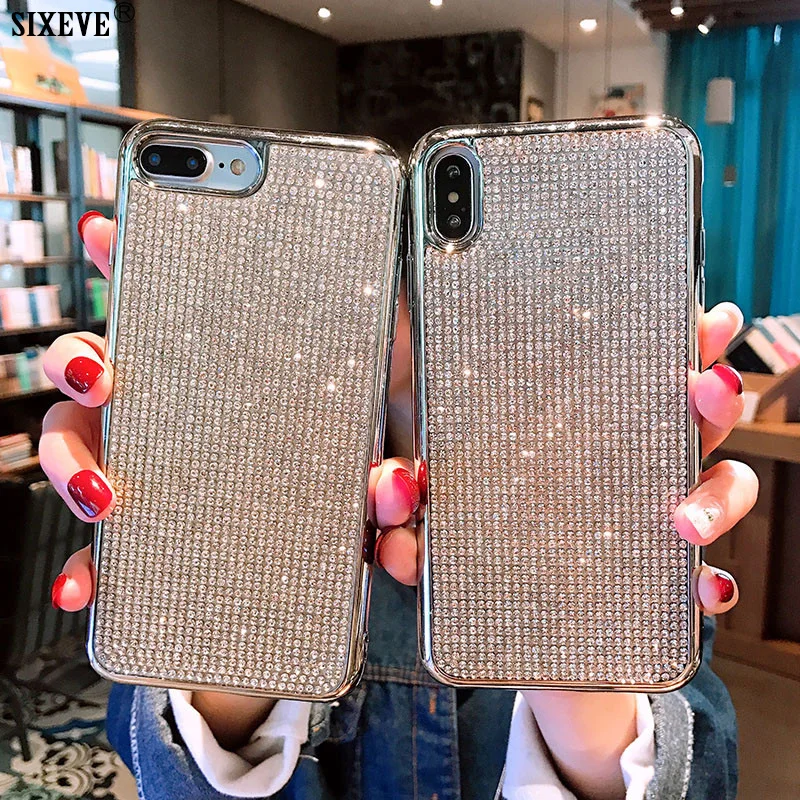 Роскошный чехол со стразами для iPhone XS Max X XR 6 S 7 8 Plus 6Plus 7Plus задняя крышка сотового