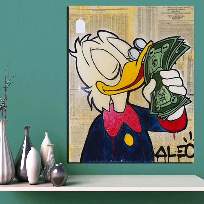 

Scrooge Dollars By Alec Monopoly Canvas Painting Prints Living Room Home Decoration Modern Wall Art Oil Painting Posters Picture