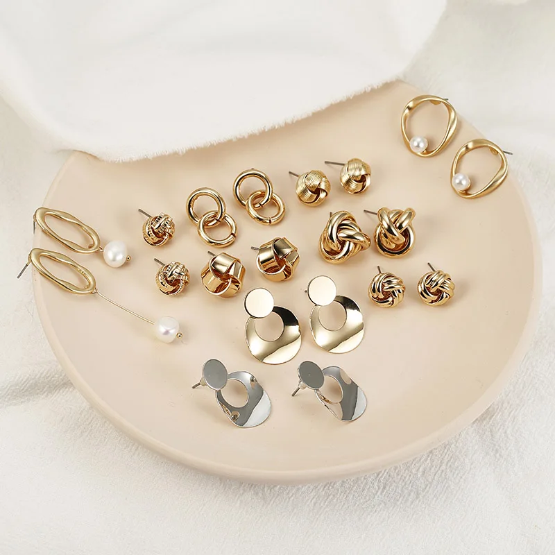 Золотые серьги 585 круглый жемчужные серьги iнеправильные геометрические серьги-гвоздики металлический подарок для женщин серьги ювелирные изделия