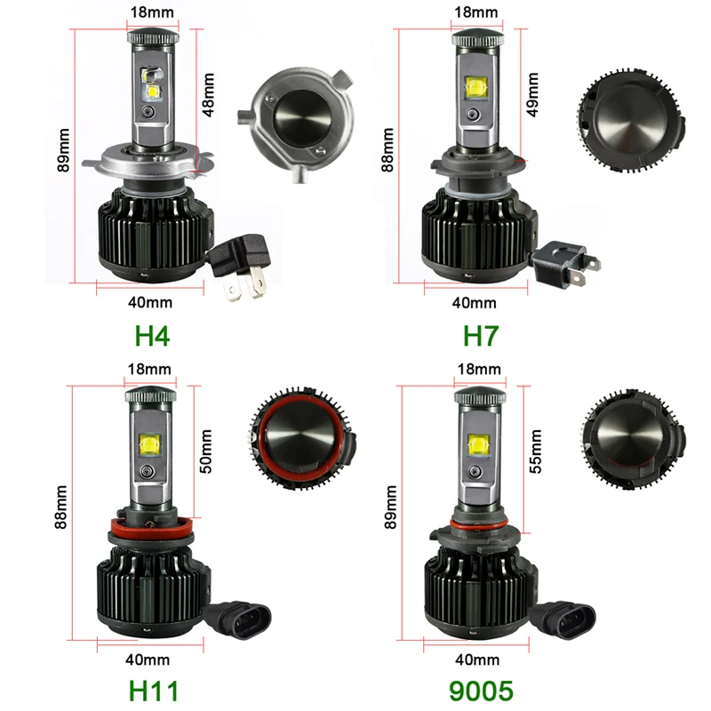 Авто светодиодный налобный фонарь H4 H7 H8 H9 H11 9005 9006 30 Вт 40 Вт V16 турбо светодиодный светильник Авто 4000LM 3600lm светодиодный головной светильник
