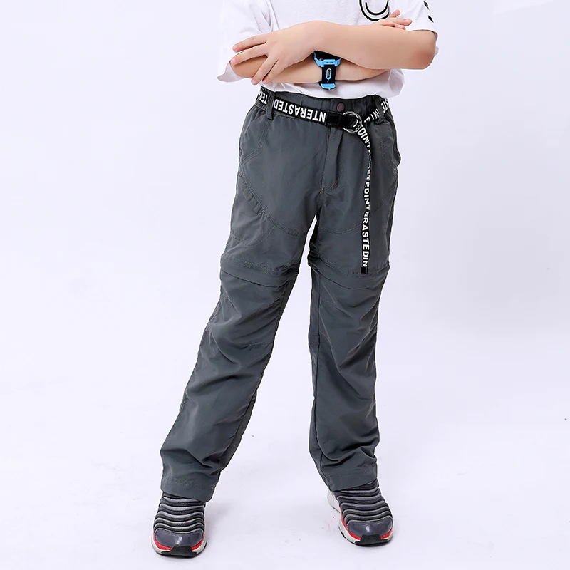 Kids Pants Summer Spring Boys Girls Quick Dry Waterproof Detachable Hiking Pants School Kids Climbing Trousers Child Outfit Bottoms 5-16 Yr