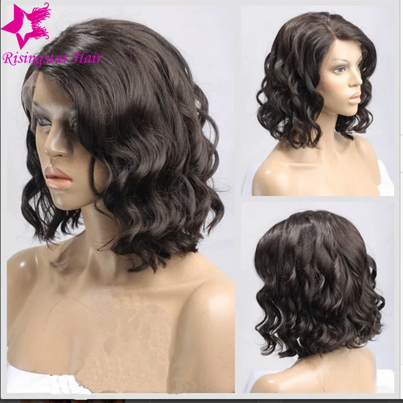 New 12 16 Inches Short Bob Wavy Wigs Grade 7a Brazilian Virgin