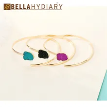 Boho Vintage europeo joyería geométrico irregular resina Druzy asimetría mano brazalete pulsera ajustable para las mujeres brazaletes Bileklik