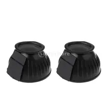 1 пара Equine Horse резиновые сапоги-колокольчики с двойным крюком и петлей аксессуары для всадника S/M/L/XL Черный