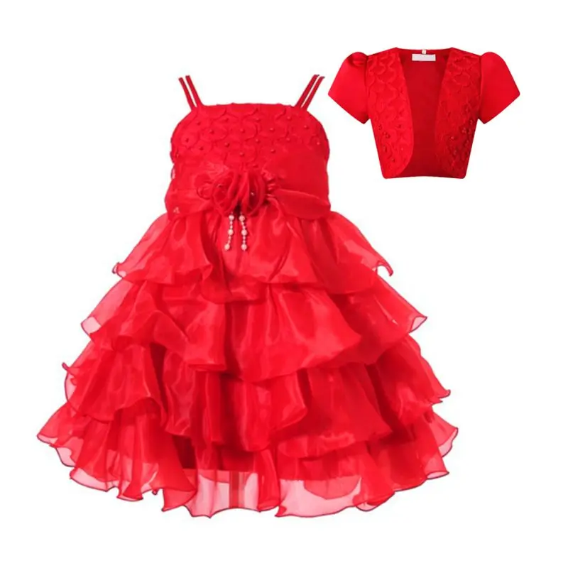 

Girls Princess Dress Kids Evening Gowns Flower Girl Dresses For Weddings Elegant Trailing Gown Dresses