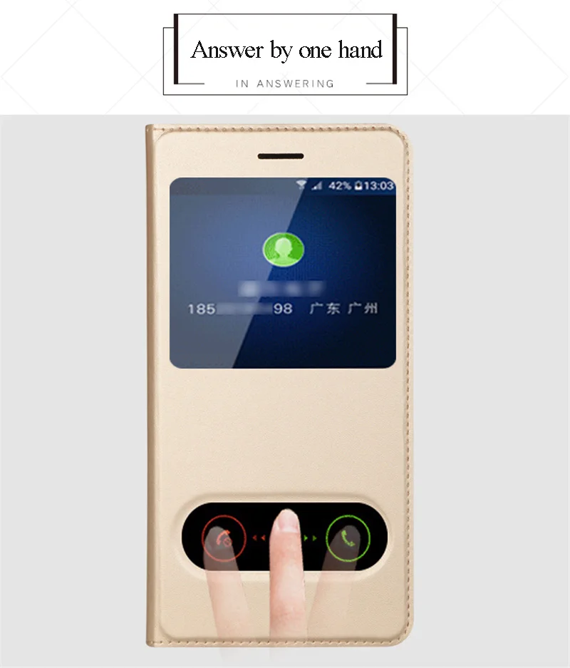 Flip leather case with 2 windows for Nokia 6 (5)
