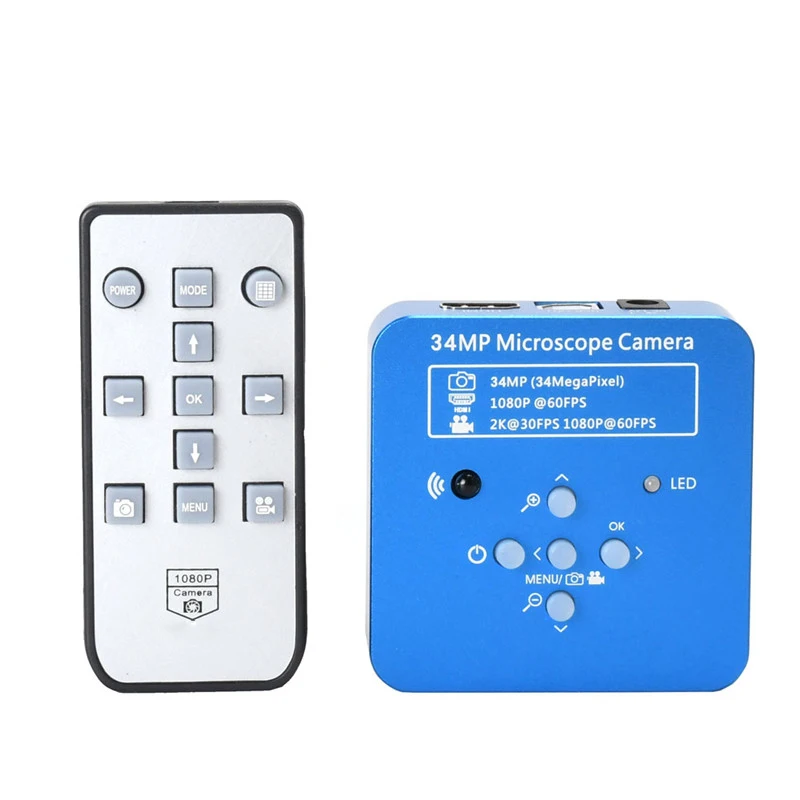  34MP 2K 1080P 60FPS HDMI USB Industrial Electronic Digital Video Soldering Microscope Camera Magnif
