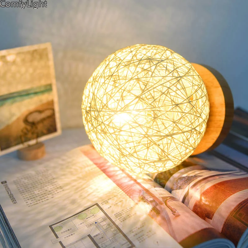 LED أضواء ليلية العين حماية الطفل مصباح غرفة نوم السرير خزانة مكتب ضوء ديكور المنزل الإبداعية هدية التنفس ليلة مصابيح E27