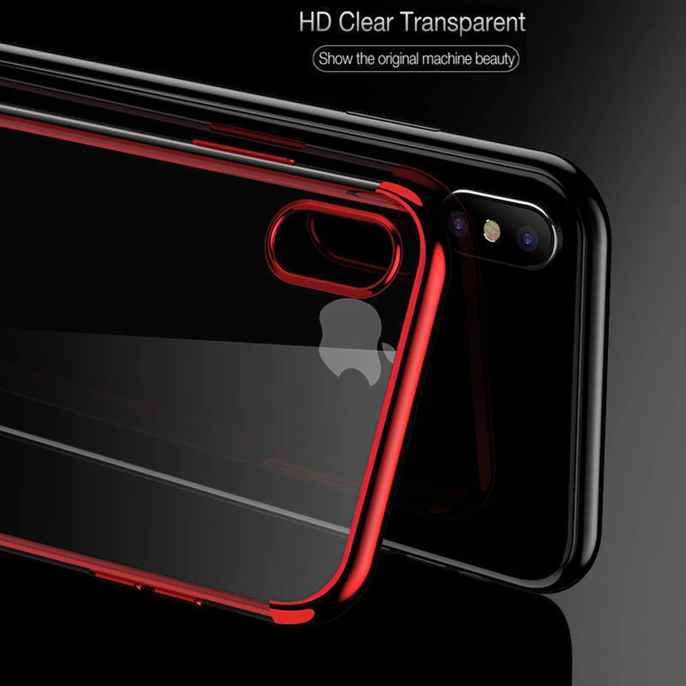 Роскошный чехол для iPhone XS MAX XR X 8 Plus 5 5S SE 6 6S 7 ультратонкий прозрачный резиновый