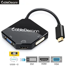 Thunderbolt 3 dock usb Type-c hub to 4k hdmi vga dvi adapter Multiport cable For apple Mac Samsung S8 Macbook pro 2017