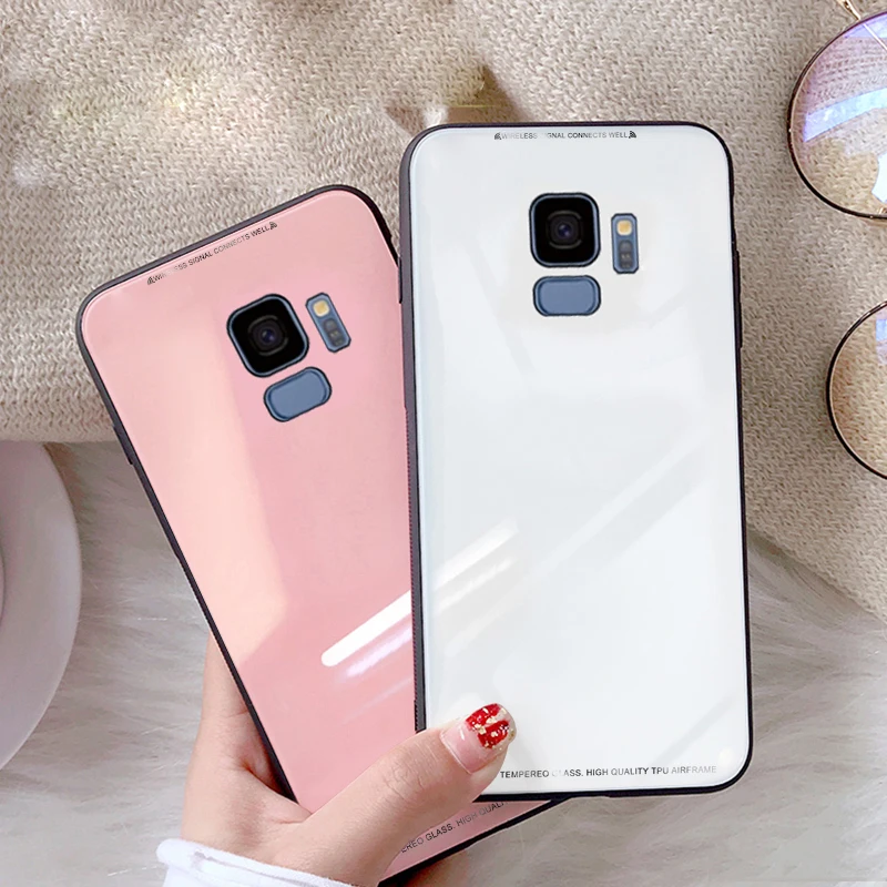 Чехол из настоящего закаленного стекла 9H для Samsung Galaxy A30 A40 A50 A70 M10 M20 A6 A7 A8 J2 J4 J6 Plus J8