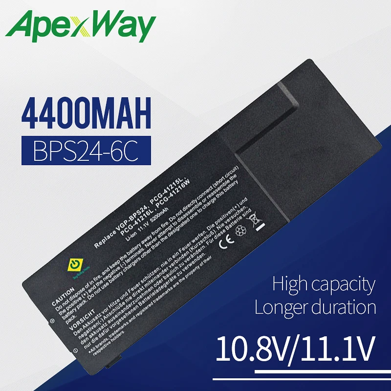 

ApexWay 6 cells 11.1V Laptop Battery VGP-BPL24 VGP-BPS24 For SONY VAIO SA SB SC SD SE VPCSA VPCSB VPCSC VPCSD VPCSE Series