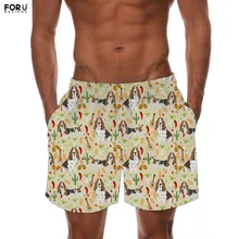 FORUDESIGNS/Бассет-Хаунд-терьер, принты, мужские повседневные быстросохнущие шорты, пляжная одежда, бордшеры, большие размеры, трусы для бодибилдинга