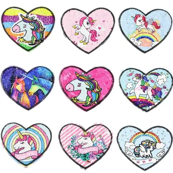 Heart Unicorn Sew On Patch For Clothes