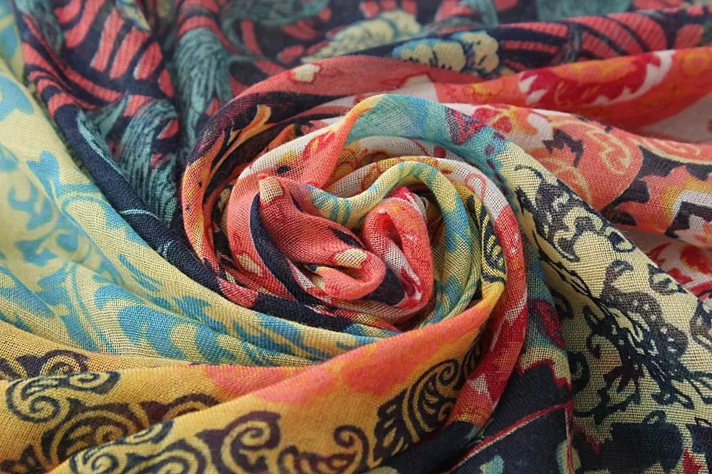 Женская мода Африканский этнический лоскутный Цветочный кисточкой шаль из вискозы шарф зимний глушитель оголовье платок Sjaal обёрточная бумага хиджаб снуд