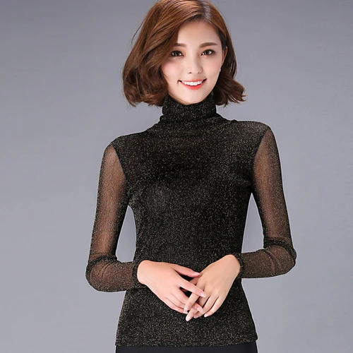 Женская блузка с длинным рукавом и высоким воротом|blouse long|ladies blousesladies fashion blouses |