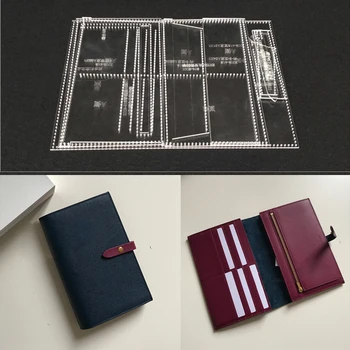 

1set DIY Leather Handmade Craft handbag wallet Purse Sewing Pattern Acrylic Stencil Template 190x125x20mm pitch-row 4mm