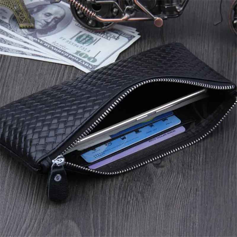 Ceny Big Capacity Zipper klip na pieniądze portmonetka w kształcie portfela torebki męskie prawdziwa skóra miękka portfele pakiet telefonów komórkowych długie męskie torebki
