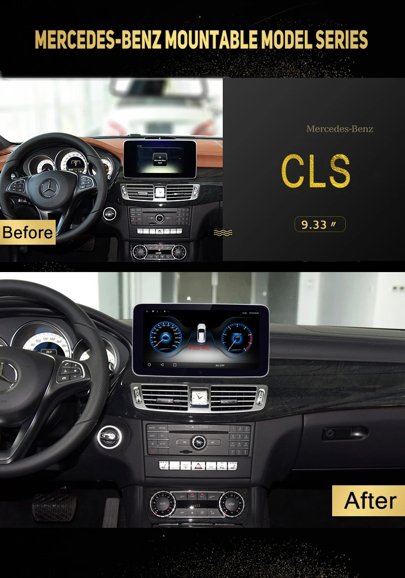 Perfect NVTECH Android Multimedia Navigation GPS BT For Mecerdes Benz CLASS CLS Radio Dashboard DVD Player 9.33" Original style 3