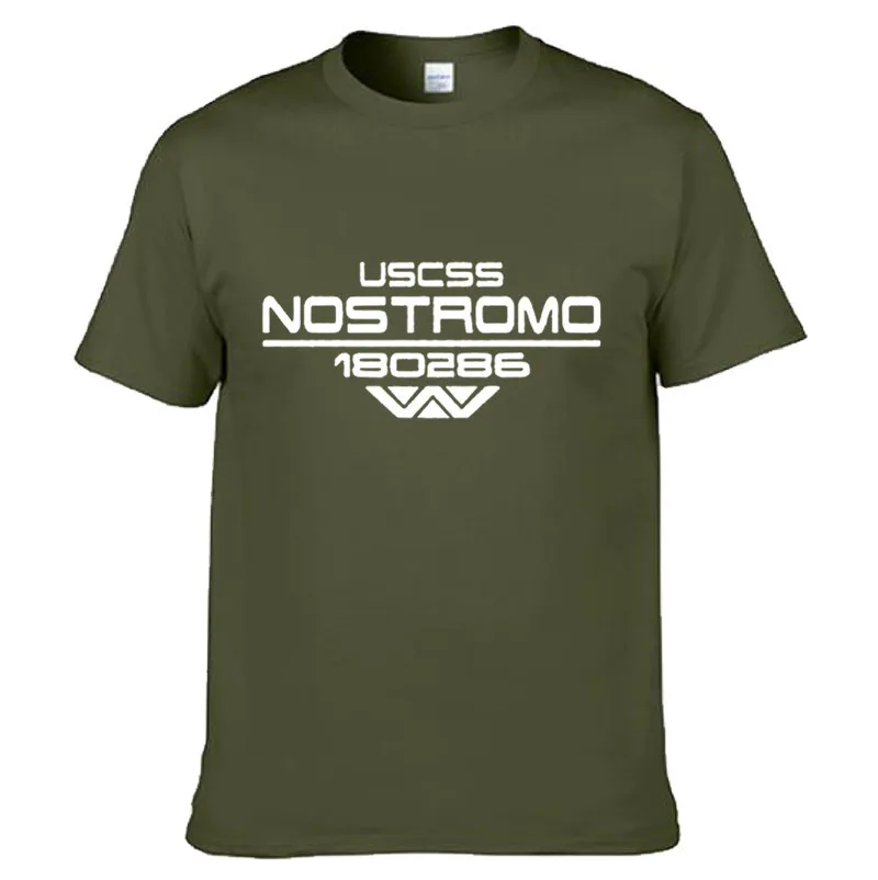 Nostromo чужой пришельцы Scifi дань Футболка мужская забавная летняя хлопковая футболка футболки топы