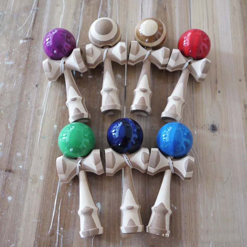 Kendama 18 см полная трещина PU краска деревянный шар Kendama умелое жонглирование мяч игра игрушка Спорт на открытом воздухе