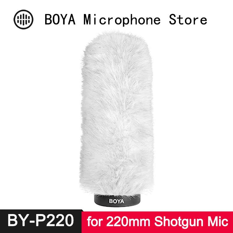 

BOYA BY-P220 Microphone Fur Windscreen Furry Windshield Muff for Shotgun Capacitor Microphone Wind Shield Protection Shotgun Mic
