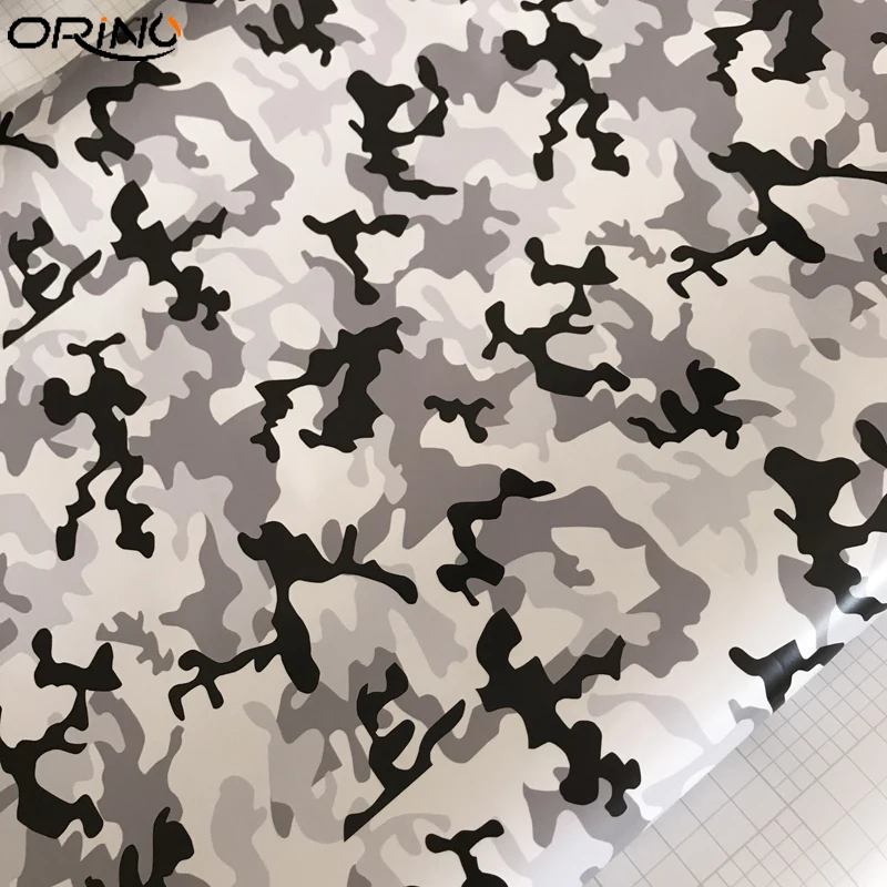 Black White Snow Camo Vinyl Film-2