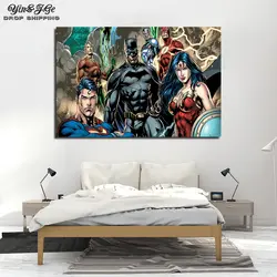 Лига Легенд, постеры и принты фильма «Лига Легенд», Картина на холсте с изображением Супермена супергероев