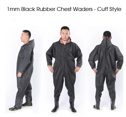 Black Rubber Chest Waders