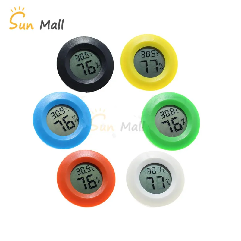 

Mini Digital Thermometer Electronic Hygrometer Round Temperature Humidity meter tester for Aquarium Freezer Refrigerator House