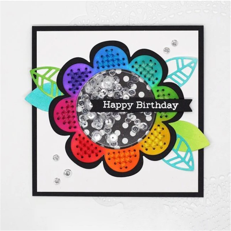 

DiyArts Dies Stitch Sunflower Metal Cutting Dies Scrapbooking Card Making Album Embossing Crafts Stencil Craft Die Cut Template