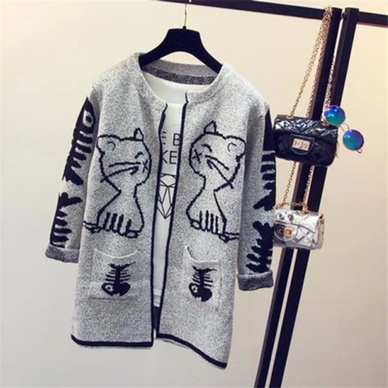 New-Autumn-Spring-Women-Sweater-Cardigans-Casual-Warm-Long-Design-Female-Knitted-Sweater-Star-Printed-Cardigan (4)