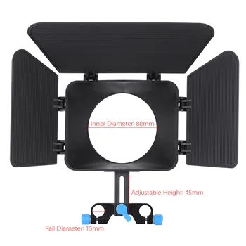 

Matte Box Camshade for 15mm Rail Rod Follow Focus Rig Cage Movie Kit Film Making System for Nikon Canon DSLR Camera Camcorder DVR DV Recorder