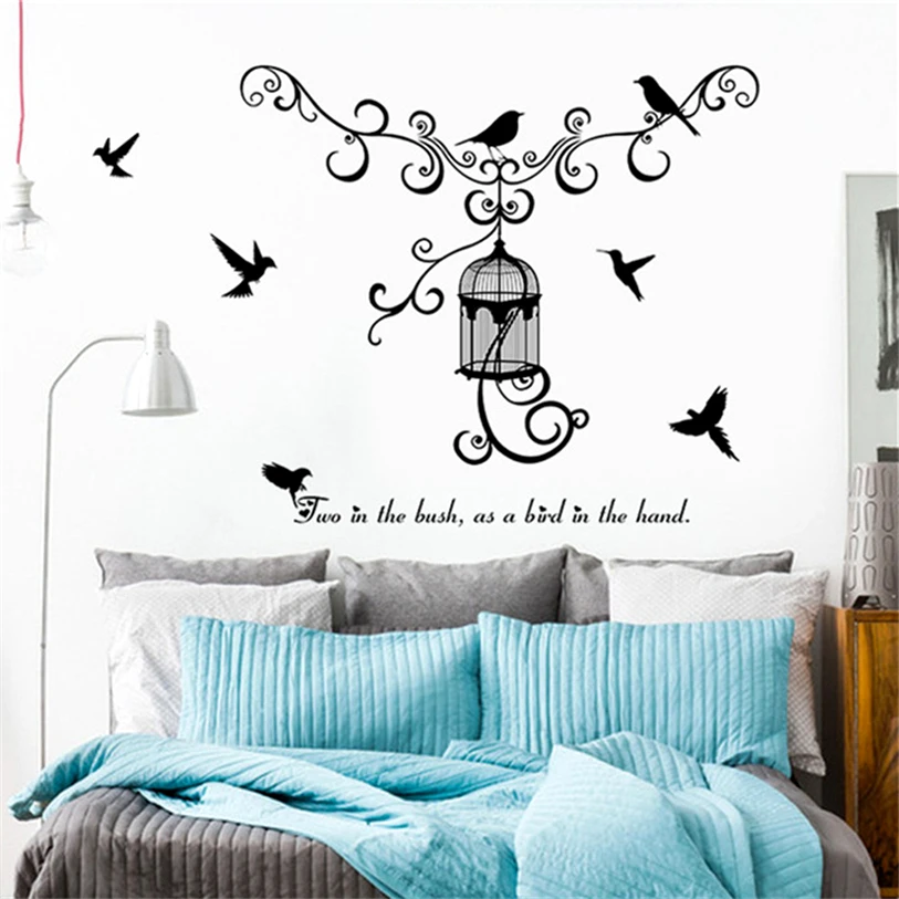 Wallpaper Sticker Bedroom 1 PC DIY Removable Bird PVC Wall Decal Family