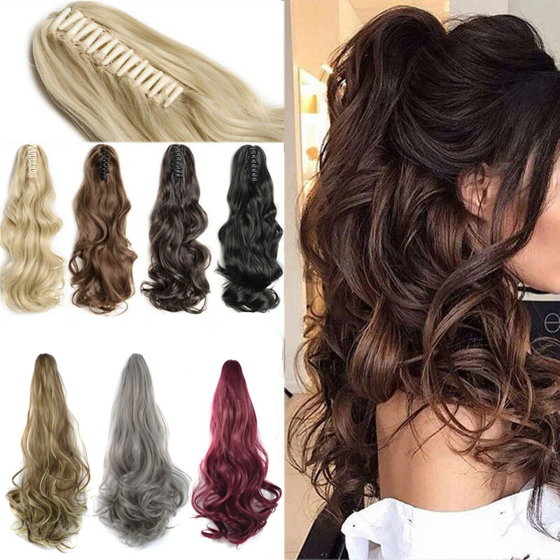 

Synthetic Women Claw on Ponytail Clip in Hair Extensions Curly Style Pony Tail Hairpiece Black Brown Blonde Hairstyles